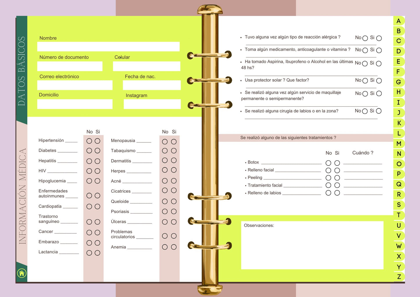 Ficha / Agenda Micropigmentación de labios