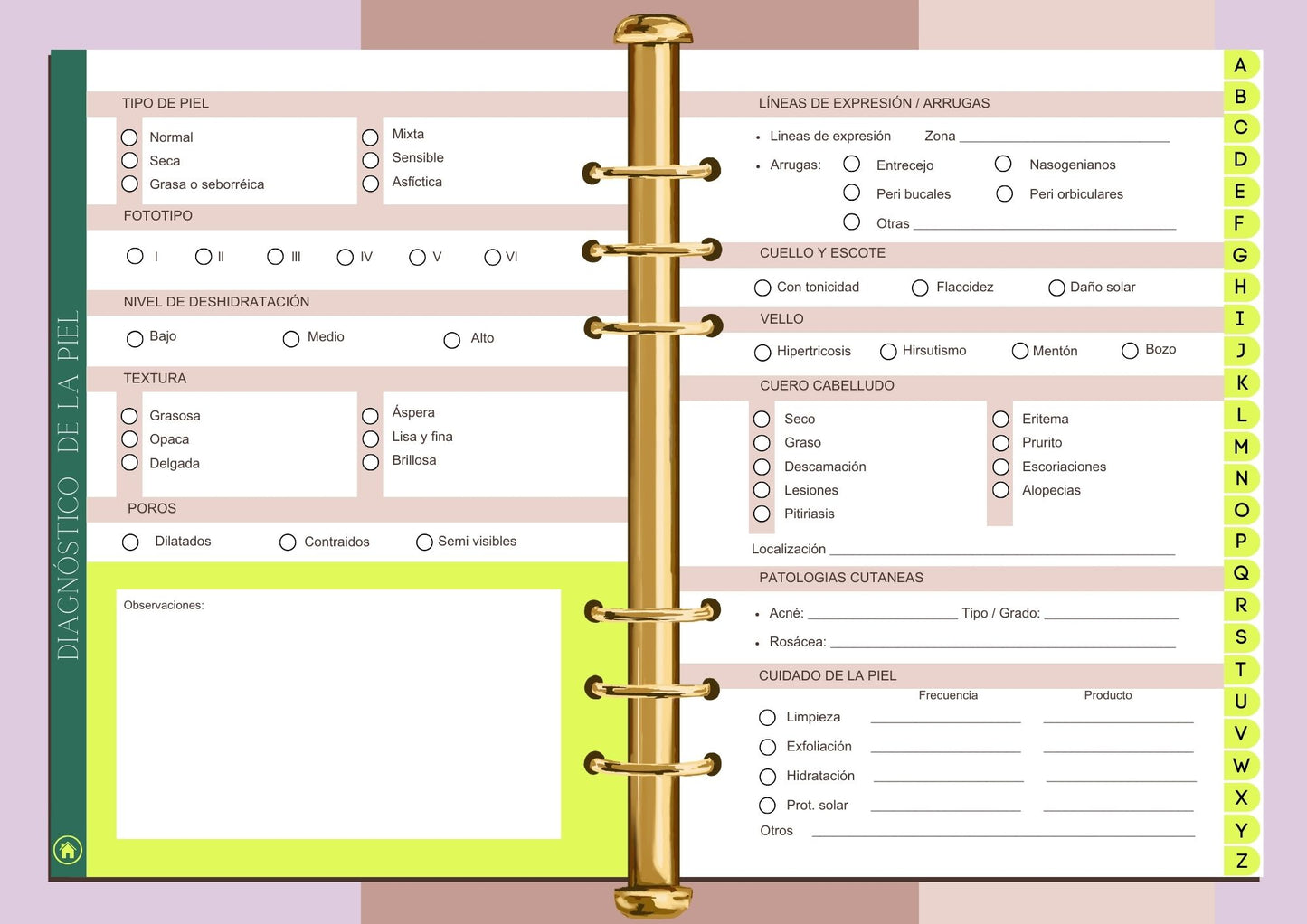 Ficha / Agenda Cosmetológica