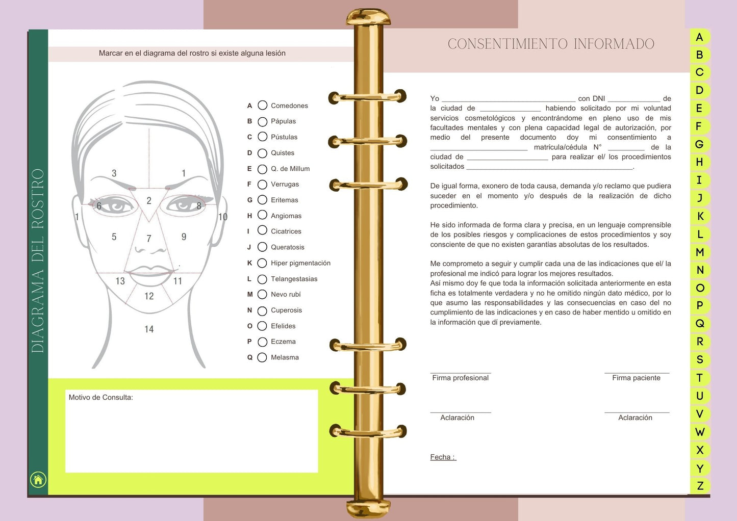 Ficha / Agenda Cosmetológica