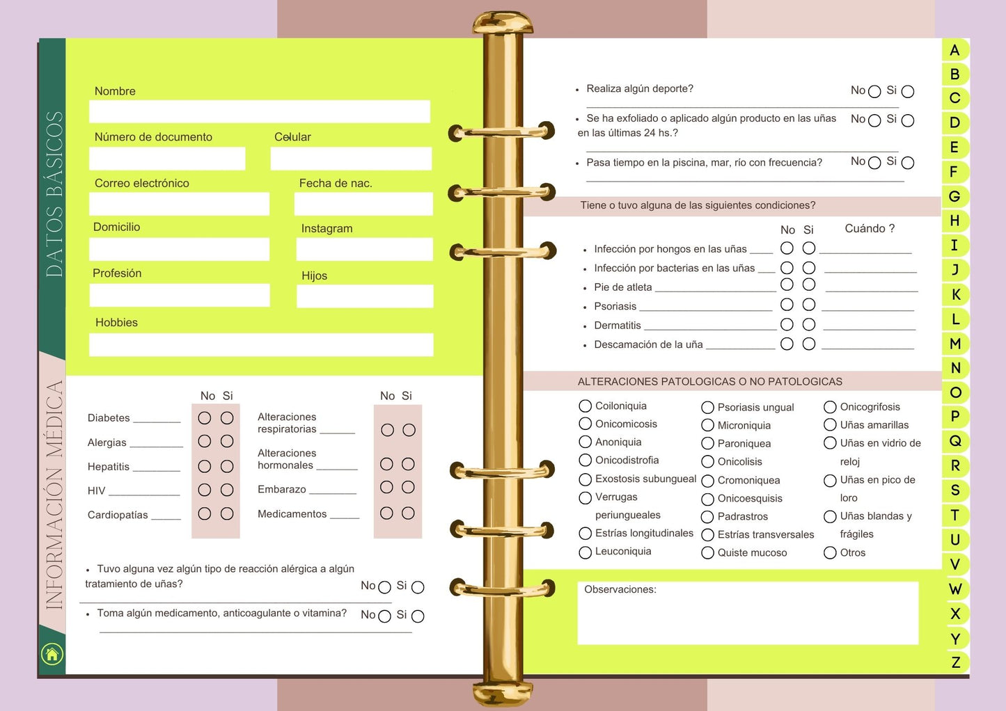 Ficha / Agenda Manicuria