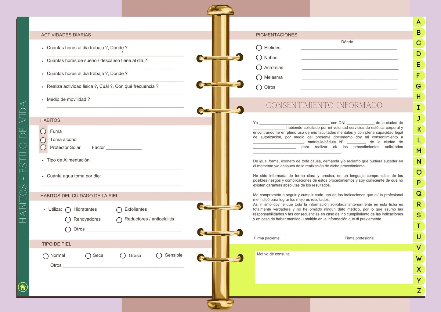 Ficha / Agenda Corporal